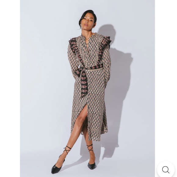 Cleobella Dresses & Skirts - Cleobella Reiki Neutral Printed Midi Dress Size S